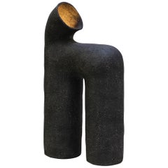 Refuge Black Stoneware Table Lamp by Elisa Uberti