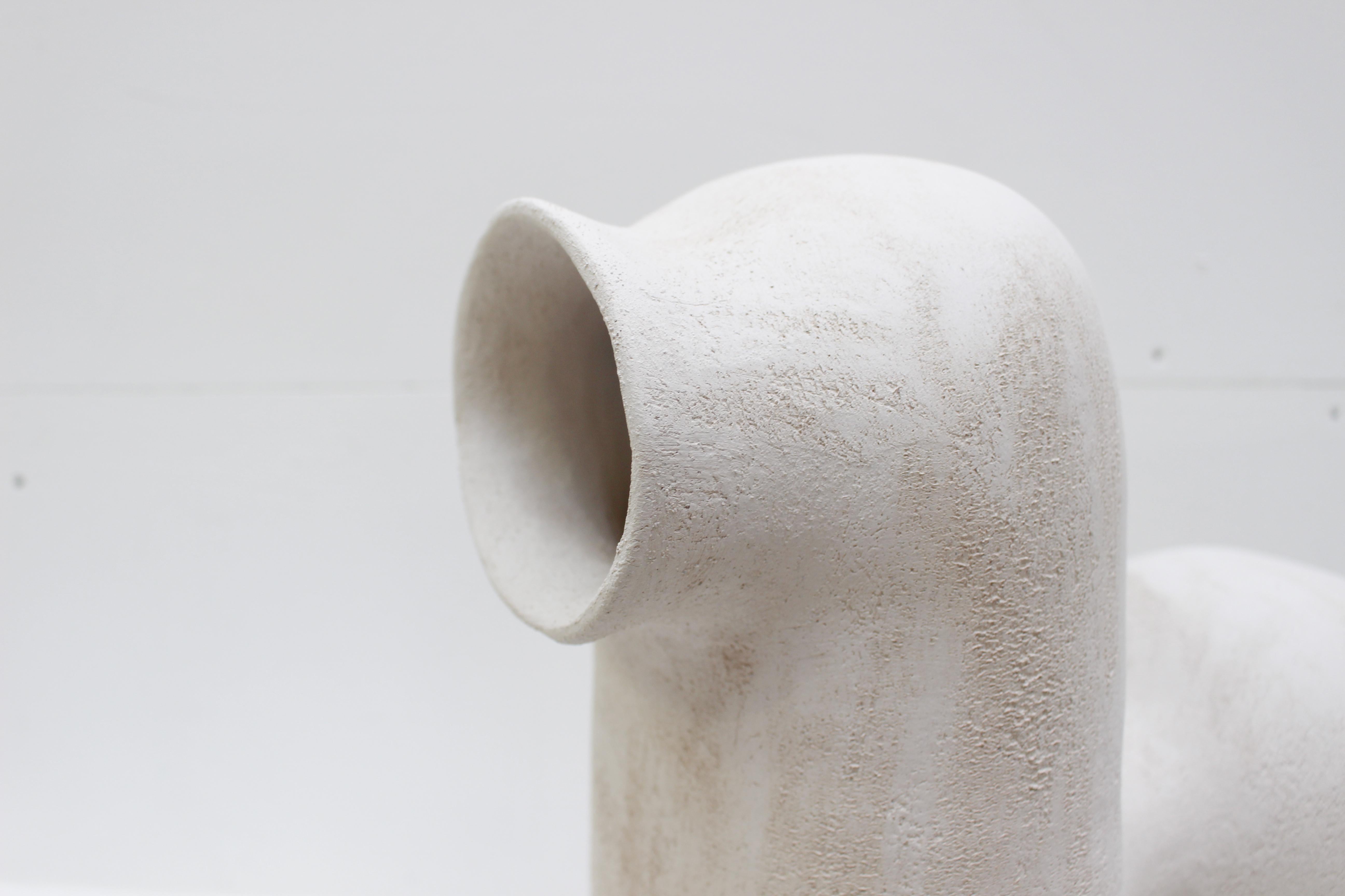 Contemporary Refuge White Stoneware Table Lamp by Elisa Uberti