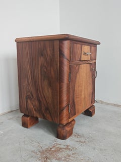 Refurbished Art Deco Nighstand in Walnut, Austria 1930s