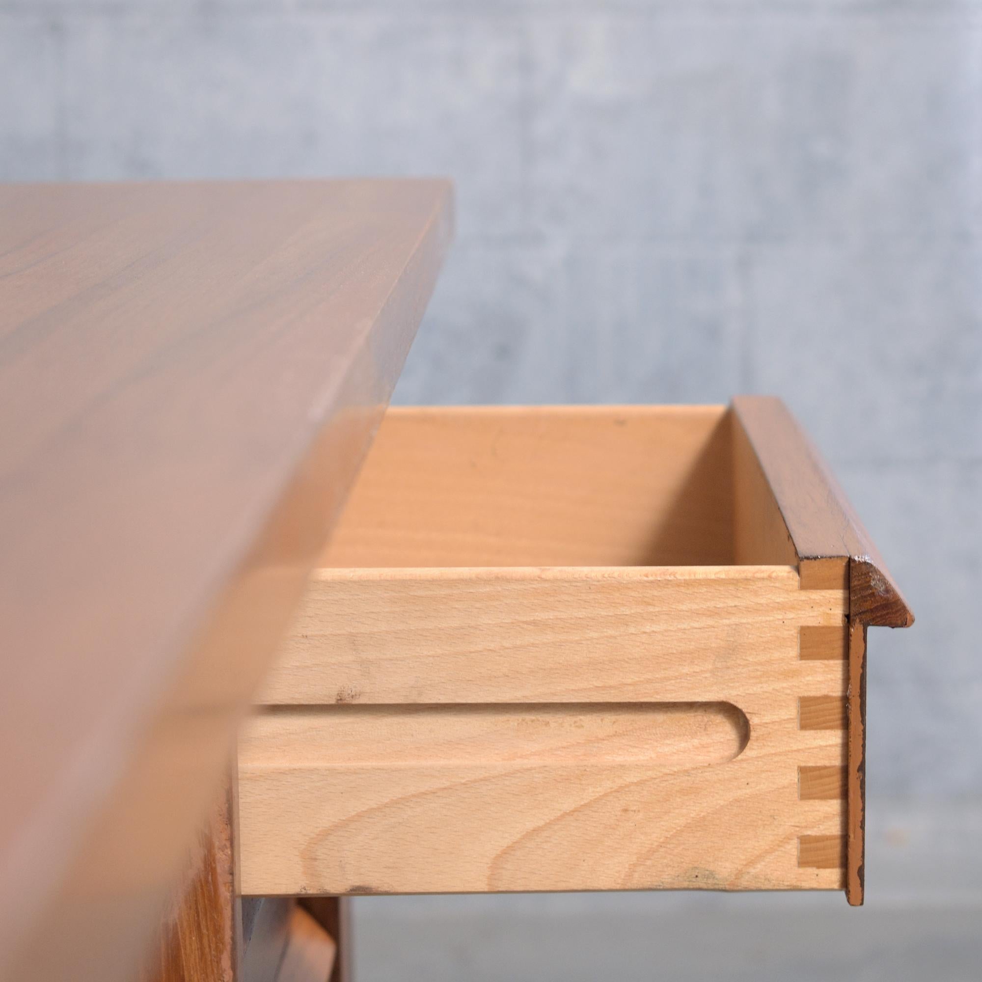 Mid-20th Century Refurbished Danish Modern Teak Executive Desk with Storage For Sale