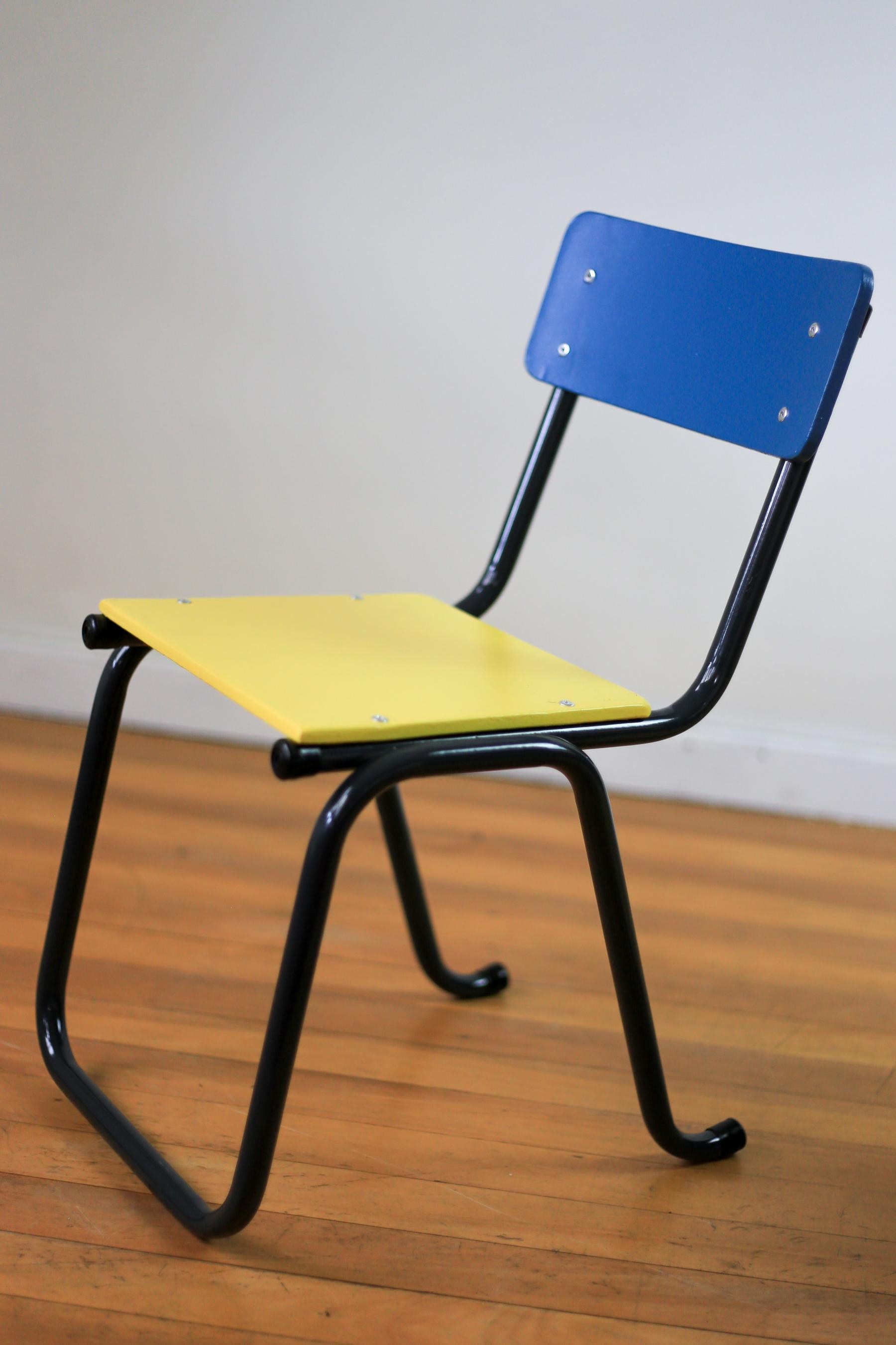 Hand-Painted Refurbished Midcentury Nursery School Chairs For Sale