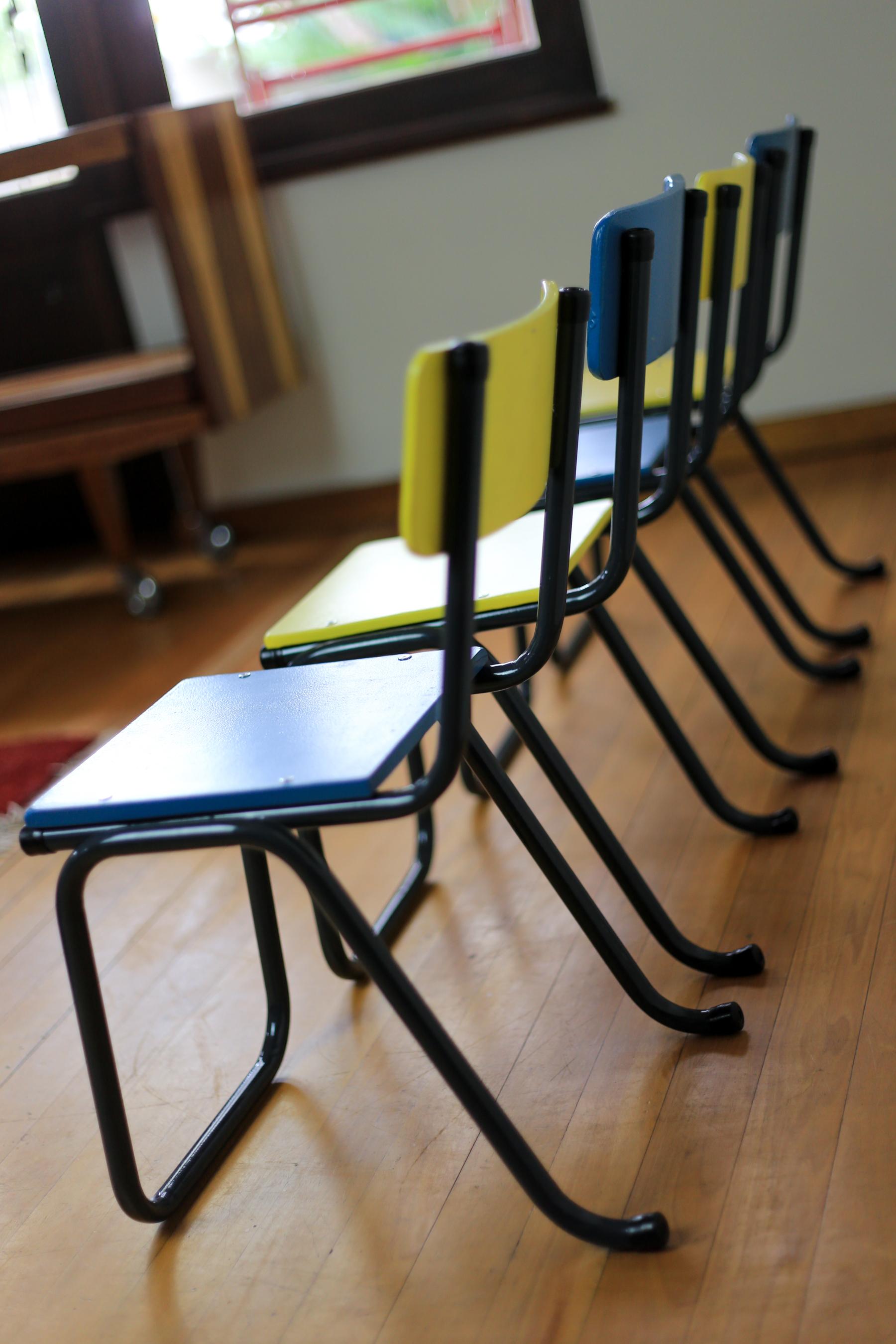 Refurbished Midcentury Nursery School Chairs In Excellent Condition For Sale In Cape Town, Western Cape