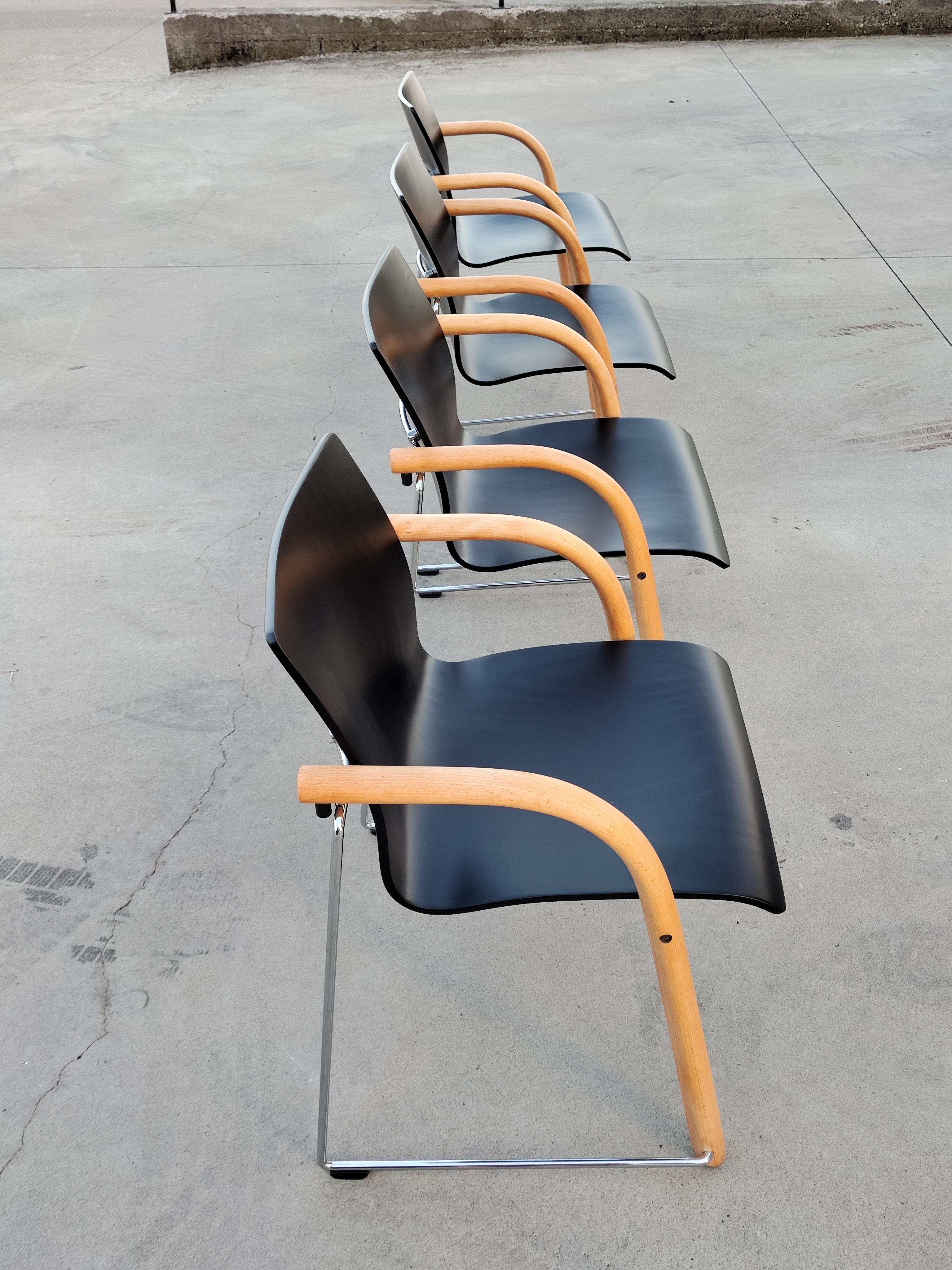Post-Modern Refurbished Thonet Chairs 320 by Wulf Schneider and Ulrich Bohme, Austria 1984 For Sale