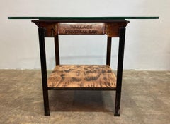Refurbished "Wallace Saw Co." Machine Table with Glass Top