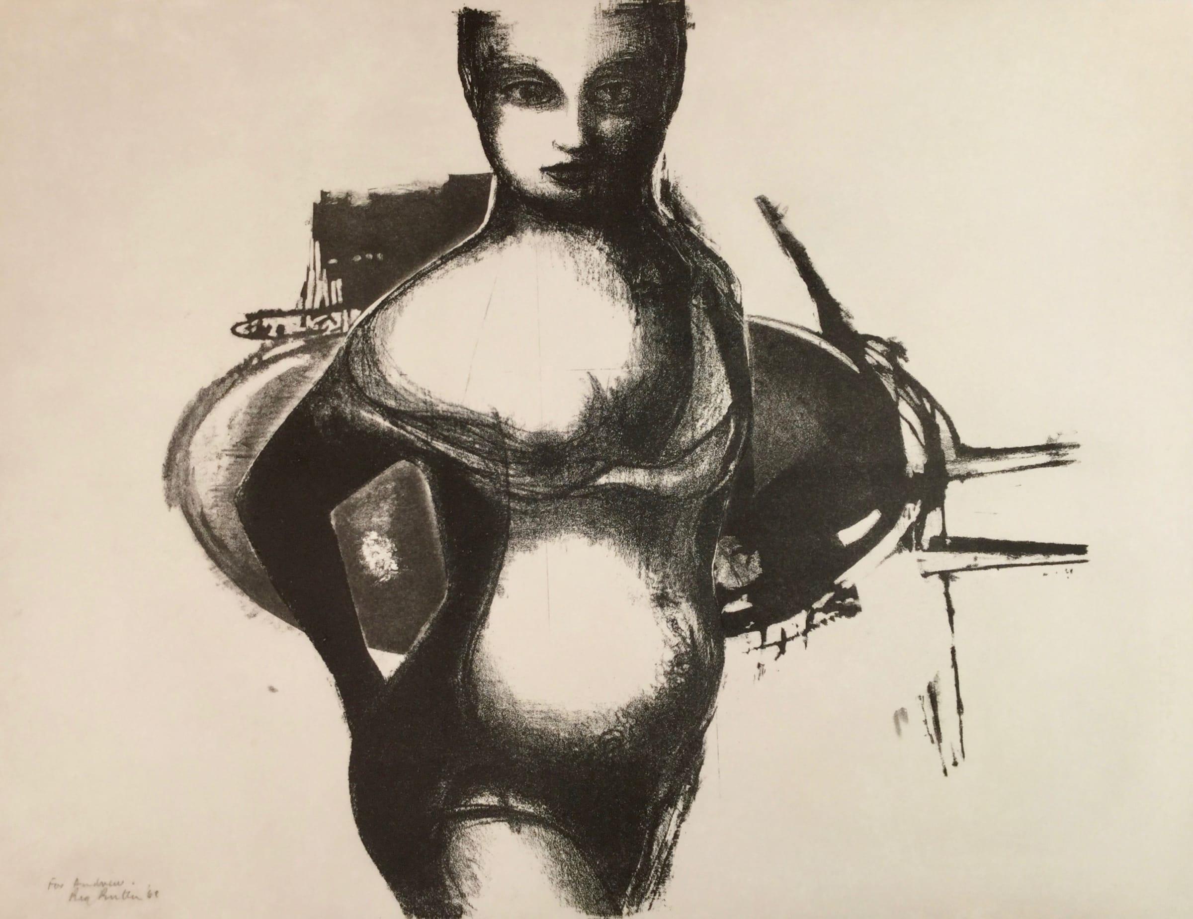 Nude Print di Reg Butler - Ragazza, 4 da Europäische Graphik VI, stampa litografica in bianco e nero, 1968-9