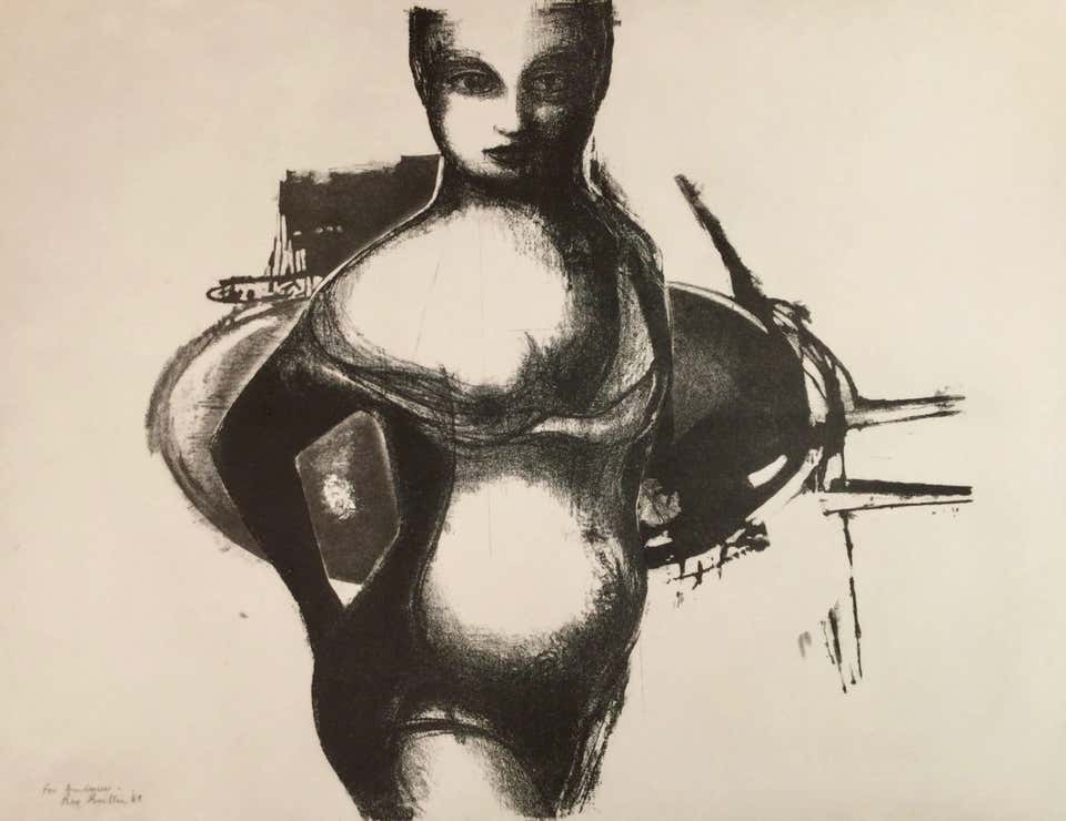 Girl, 4 from Europäische Graphik VI, Black and White Lithograph Print, 1968-9