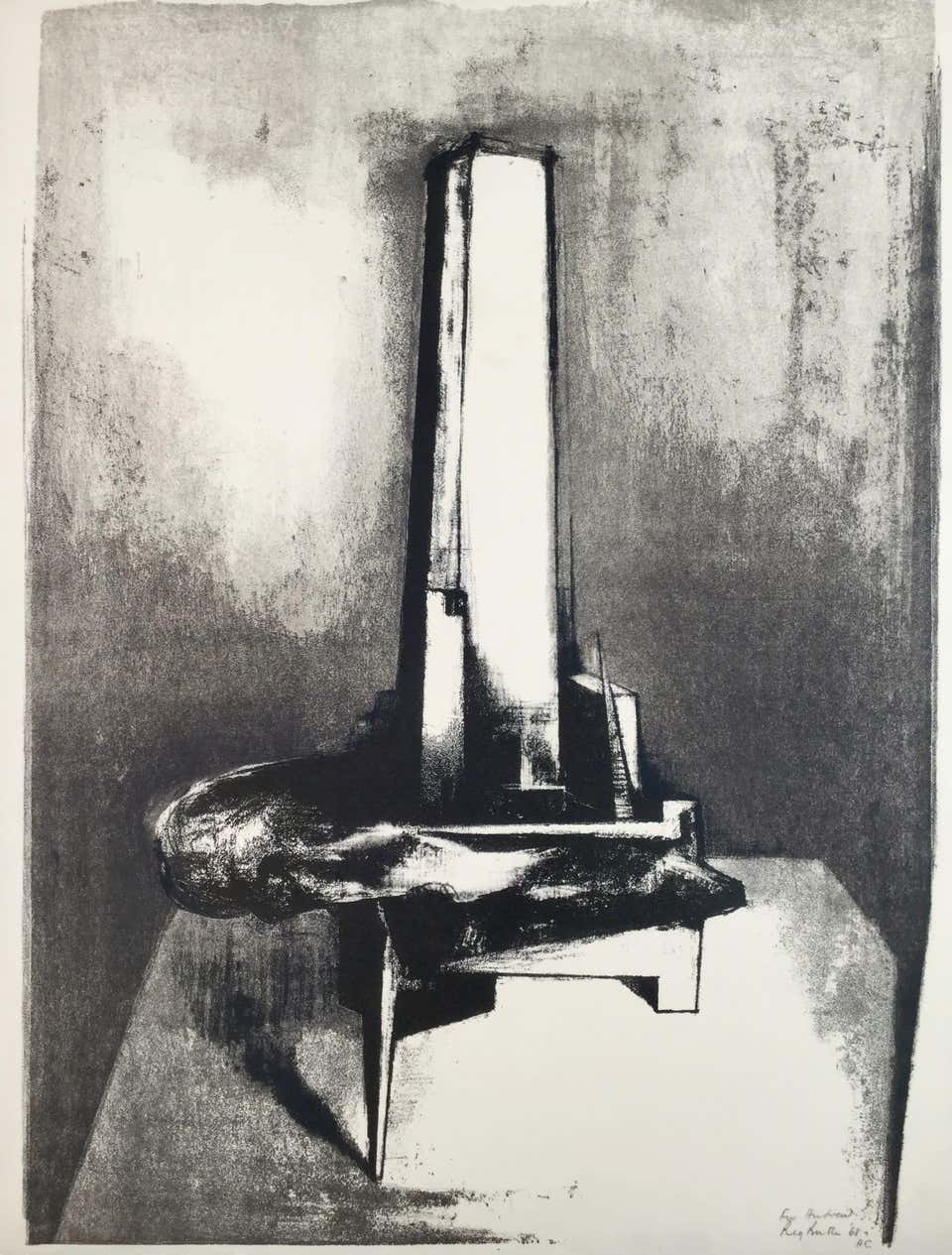 Tower, 5 from Europäische Graphik VI, Black and White Lithograph Print, 1968-9