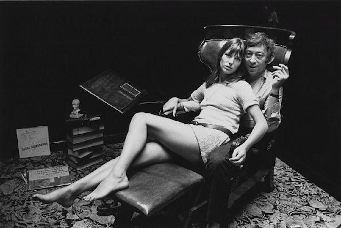 By photographer Reg Lancaster, English actress Jane Birkin and French singer-songwriter Serge Gainsbourg, at home in Paris, 1969. 

As an authorized Getty Images Gallery partner, we offer premium quality prints scanned from the original negatives