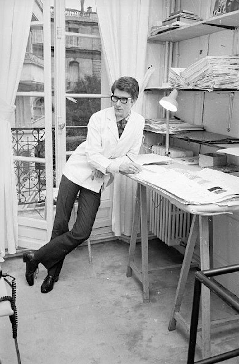 April 7, 1965: Yves Saint-Laurent, ex-wonder boy of Dior, working at his own fashion house in Paris. (Photo by Reg Lancaster/Express/Getty Images)

As an authorized Getty Images Gallery partner, we offer premium quality prints scanned from the