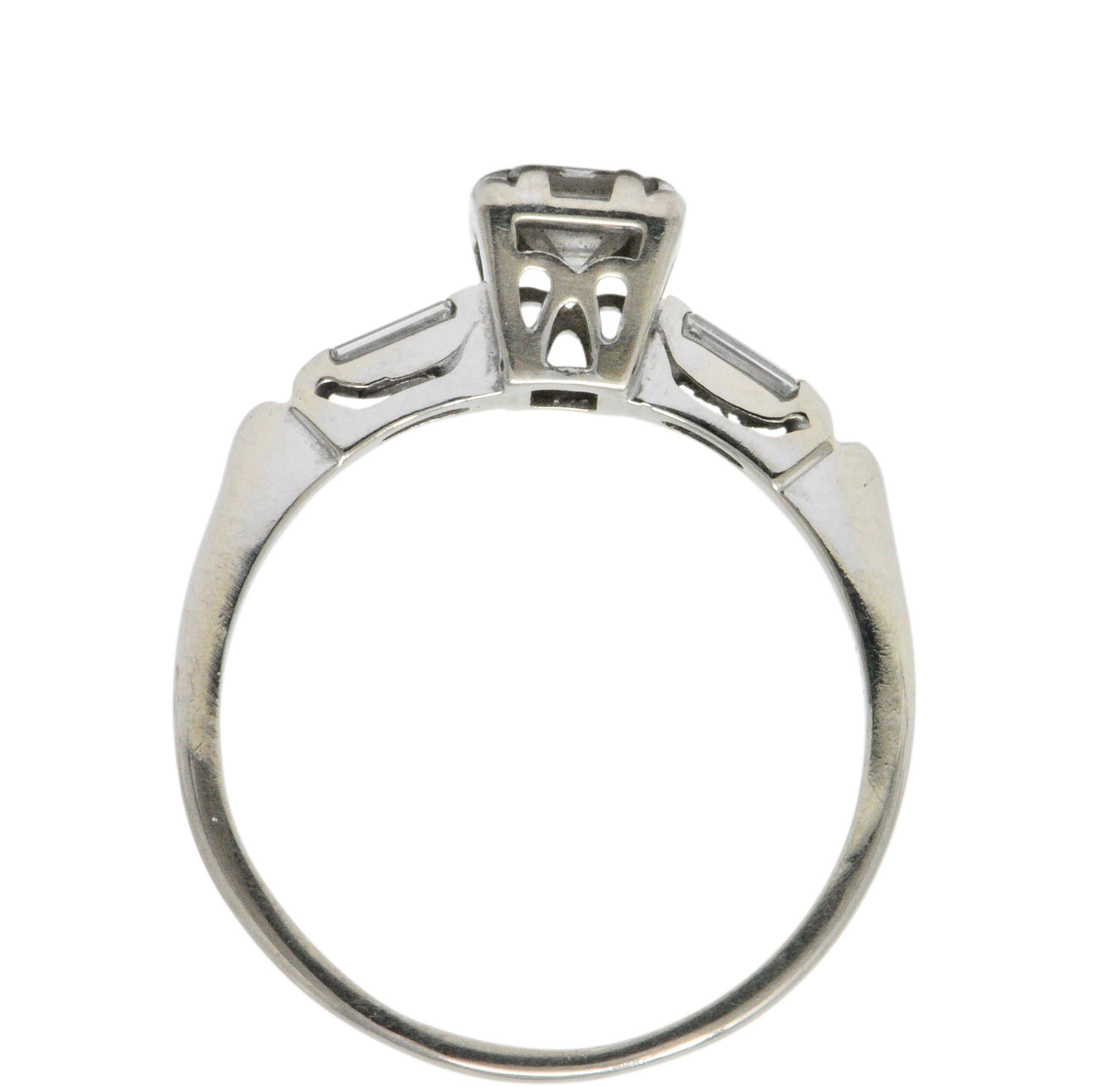 Regal 0.45 Carat Diamond 14 Karat White Gold Engagement Ring In Excellent Condition In Philadelphia, PA