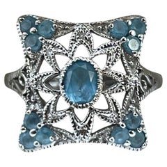 Regal Anillo Aqua Oro Blanco 10K Talla 6