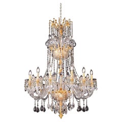 Regal 12 Lights Chandelier in Gold Plated Finish and Transparent Scholer Crystal