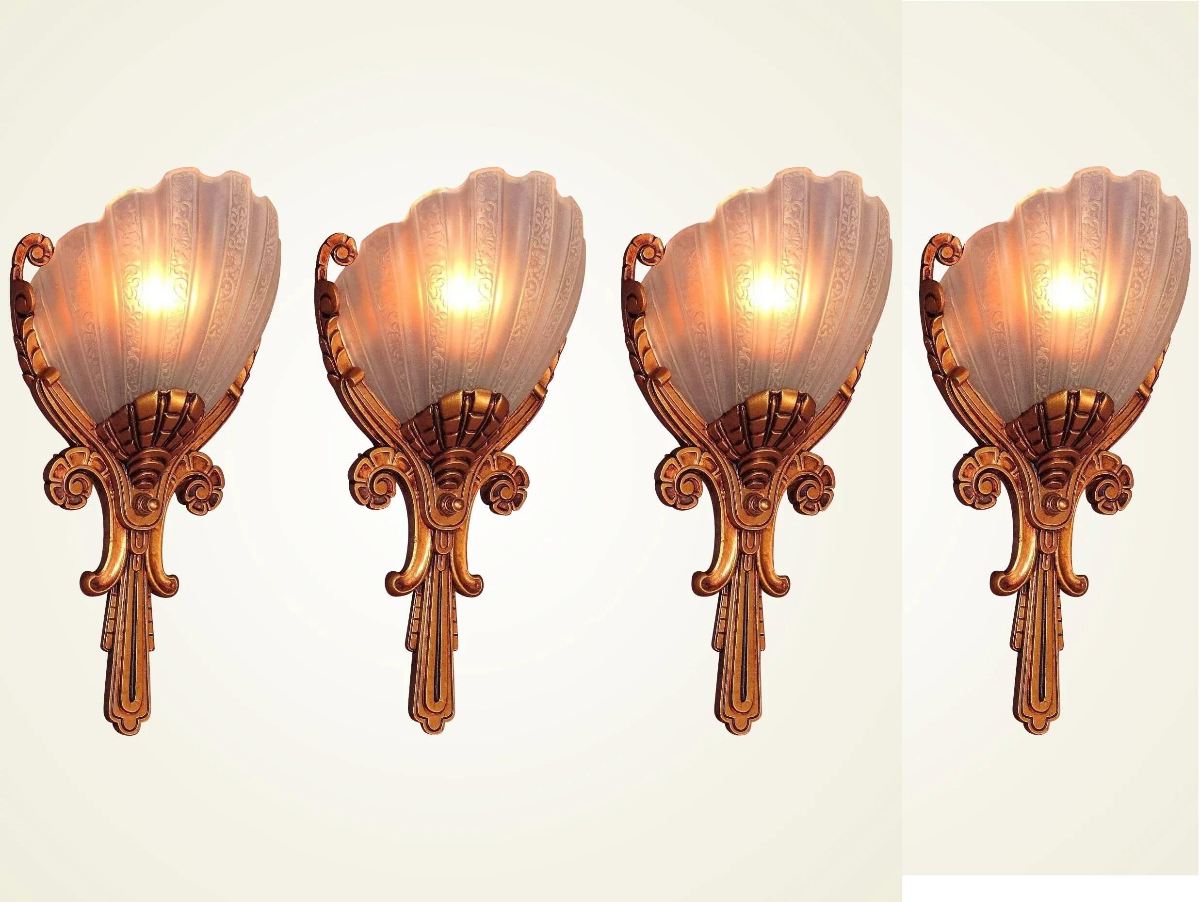 Regal 1930s Deco Sconces 4 Available Priced Each In Good Condition For Sale In Prescott, AZ