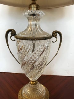 Regal Austrian Crystal Table Lamp with Bronze Decoration