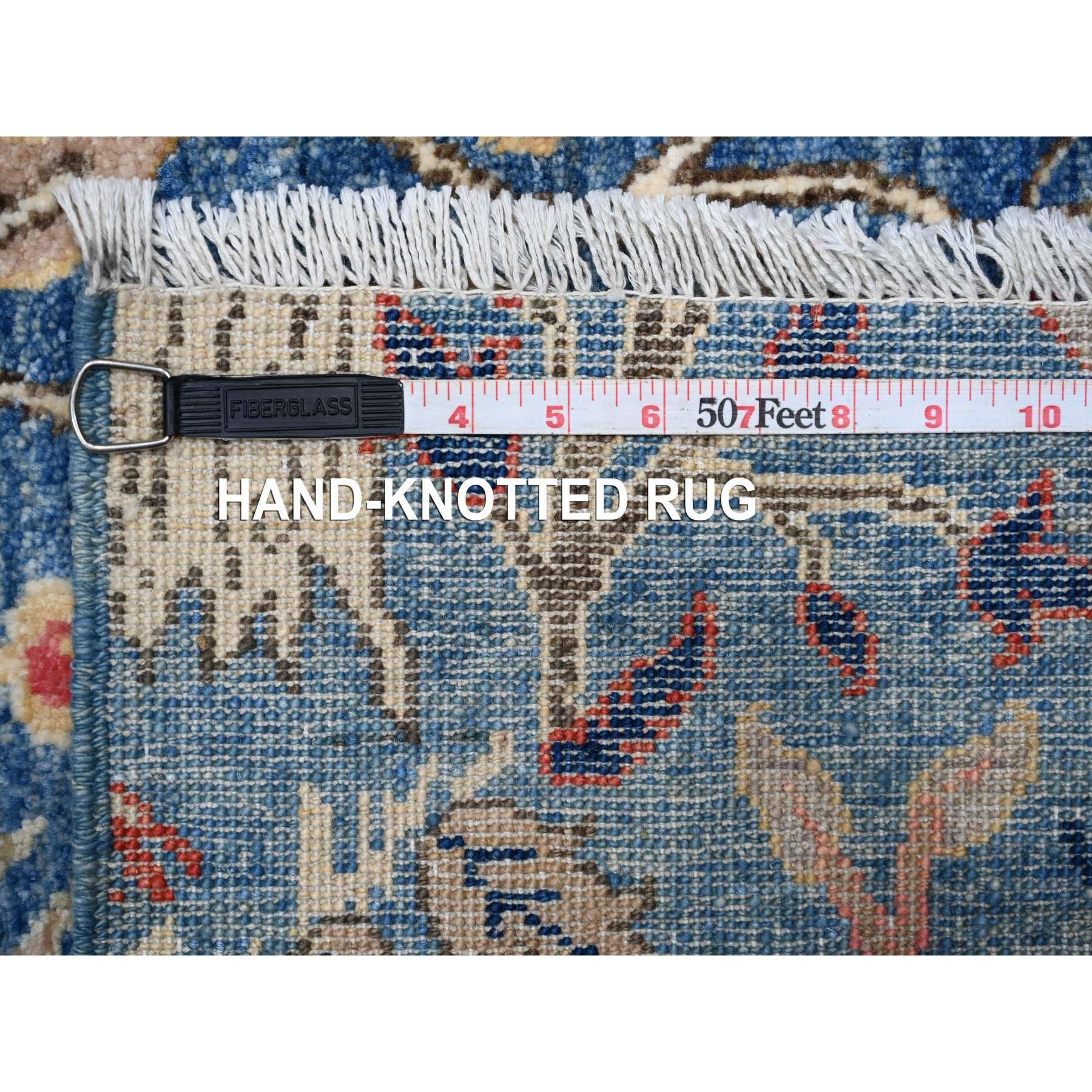 Regal Blue Peshawar Birds Paradise Wool Hand Knotted Oriental Rug 9'0