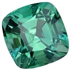 Regal Bluish Green Tourmaline 3.25 carats Cushion Cut Natural Afghani Gemstone