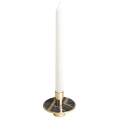 Regal Candle Holder in Brass with Precious Stone, Viya by Vikram Goyal