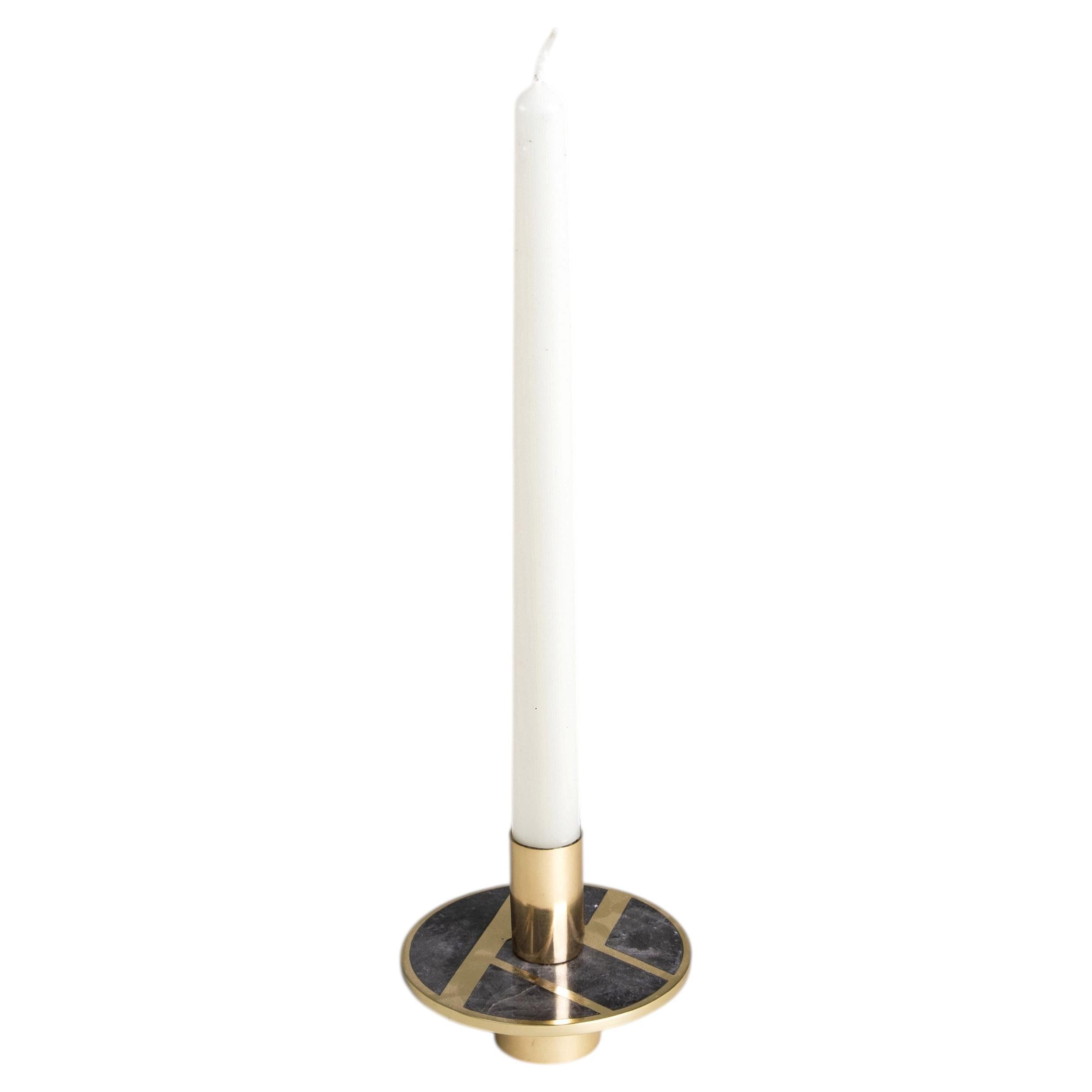 Brass Candle Holder, Regal in Brass, Viya by Vikram Goyal For Sale