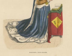 Regal Contemplation: Queen Margaret of Scotland in 'Costume du Moyen Âge, 1847