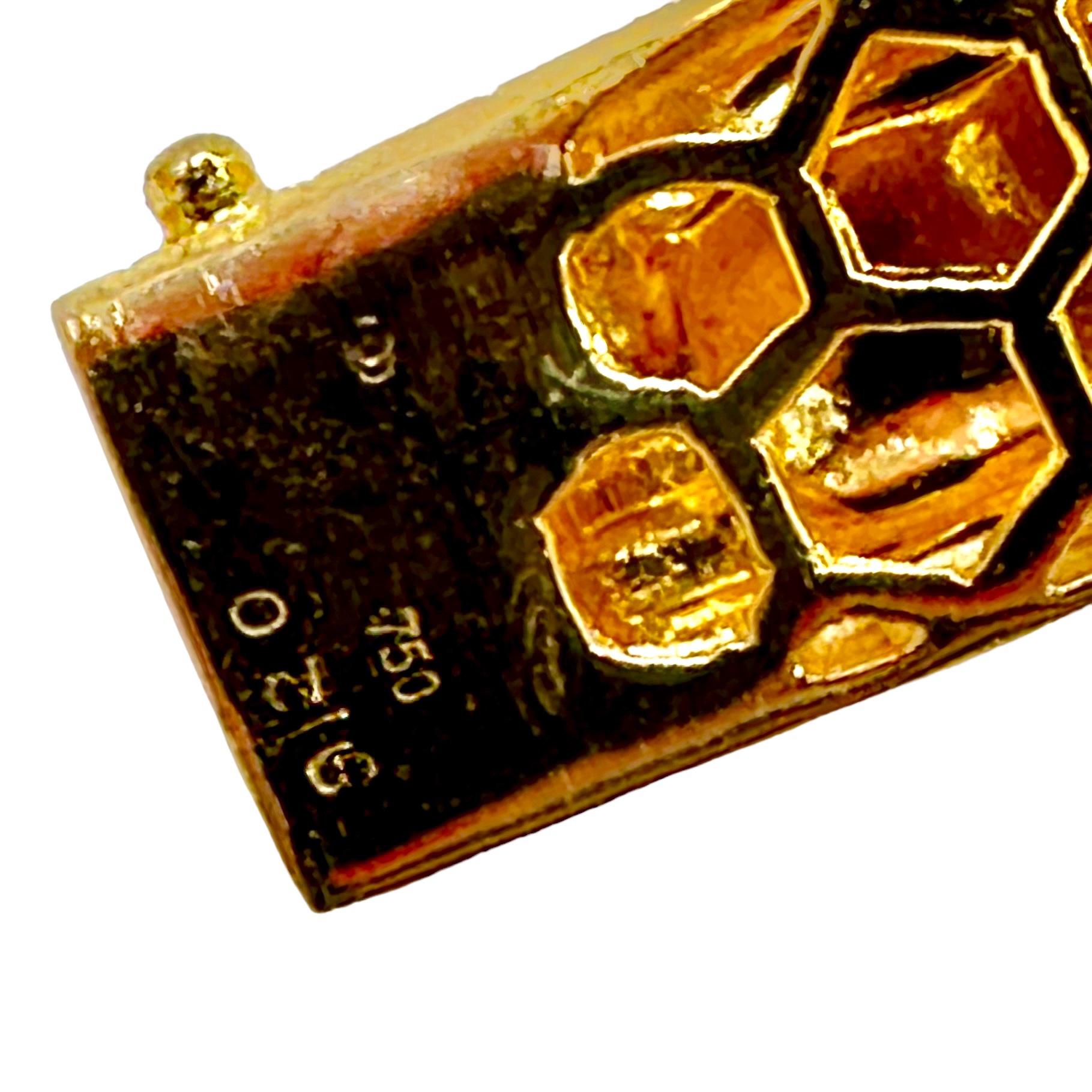 Regal Design Diamond & Florentine Finish 18K Gold Choker Necklace 1.25 Inch Wide For Sale 1