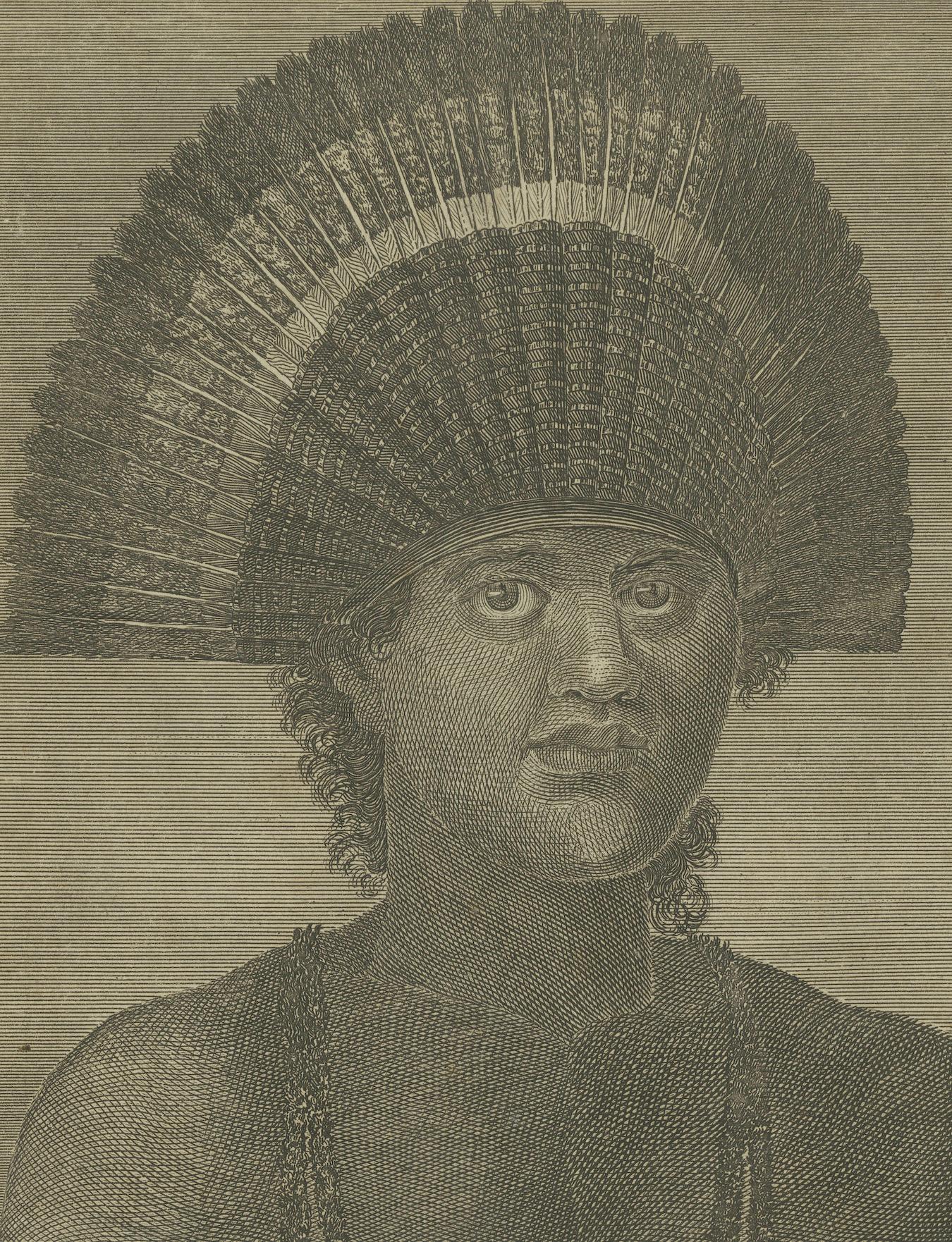 Late 18th Century Regal Dignity and Island Beauty: King Poulaho of Tonga and a Woman of Eua, 1785 For Sale