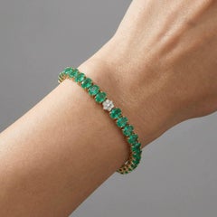 Regal Emerald 14K (Custom) Gelbgold Diamant-Akzent Tennisarmband