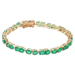 Regal Emerald Diamond 14K (Custom) Yellow Gold Bracelet