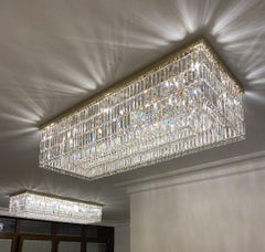 Regal Flush Mount Chandelier 18 Light in Gold Plating and Crystal by Aggiolight