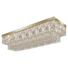 Regal Flush Mount Chandelier 18 Light in Gold Plating and Crystal by Aggiolight