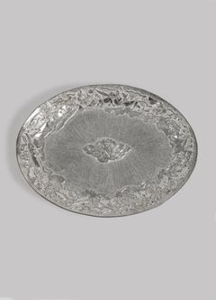 Regal Hybrid Silver Plated Round Platter Medium in Brass, Viya by Vikram Goyal