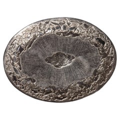 Regal Hybrid Silver Plated Round Platter Medium in Brass, Viya by Vikram Goyal