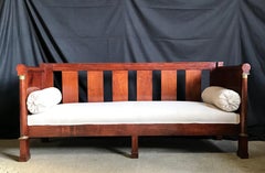 Regal Mahogany Empire Style Français Antique Daybed
