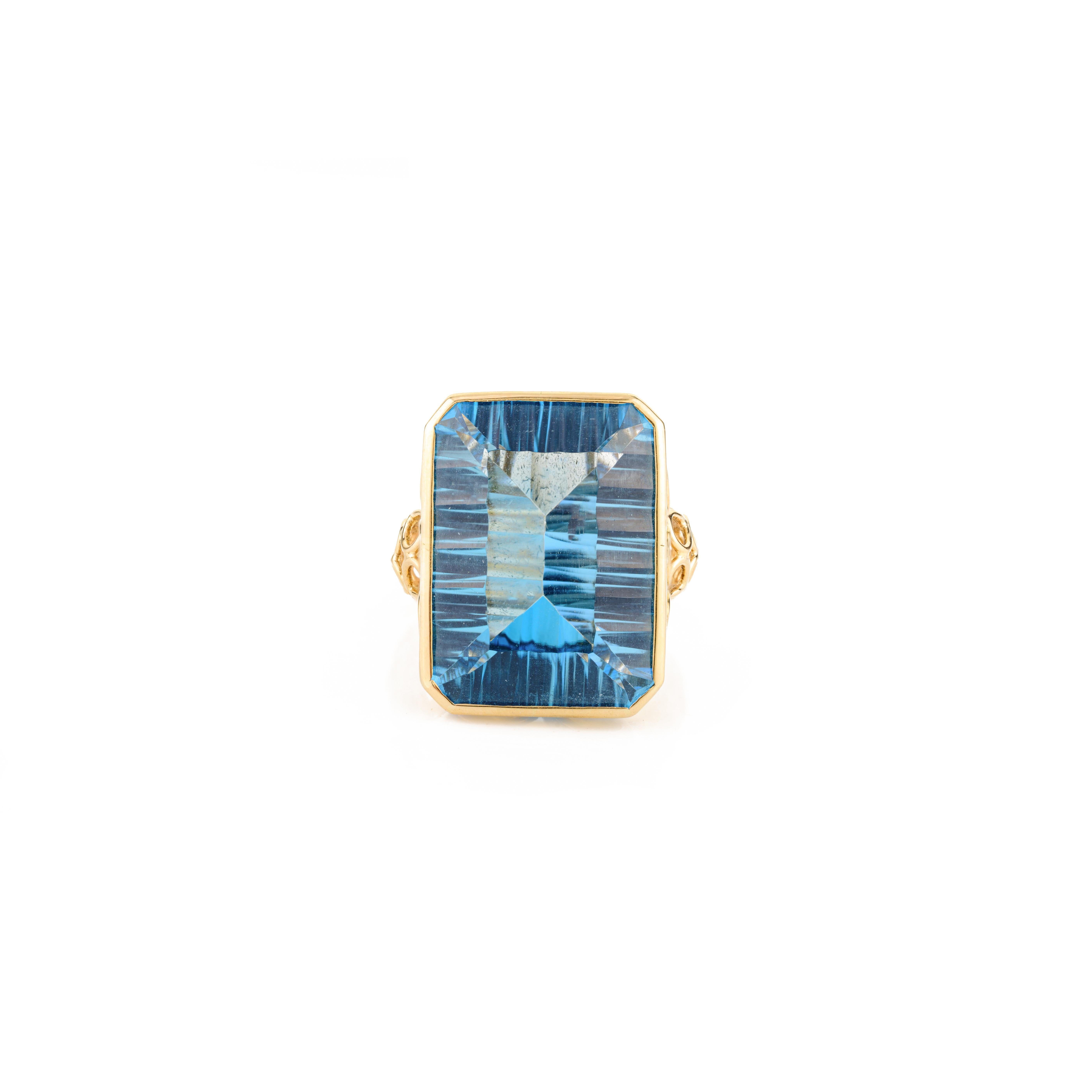 En vente :  Bague cocktail Regal taille octogonale 21,603 ct. pt. en or jaune 18 carats 3