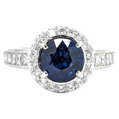 Regal Sapphire & Diamond Ring in Platinum