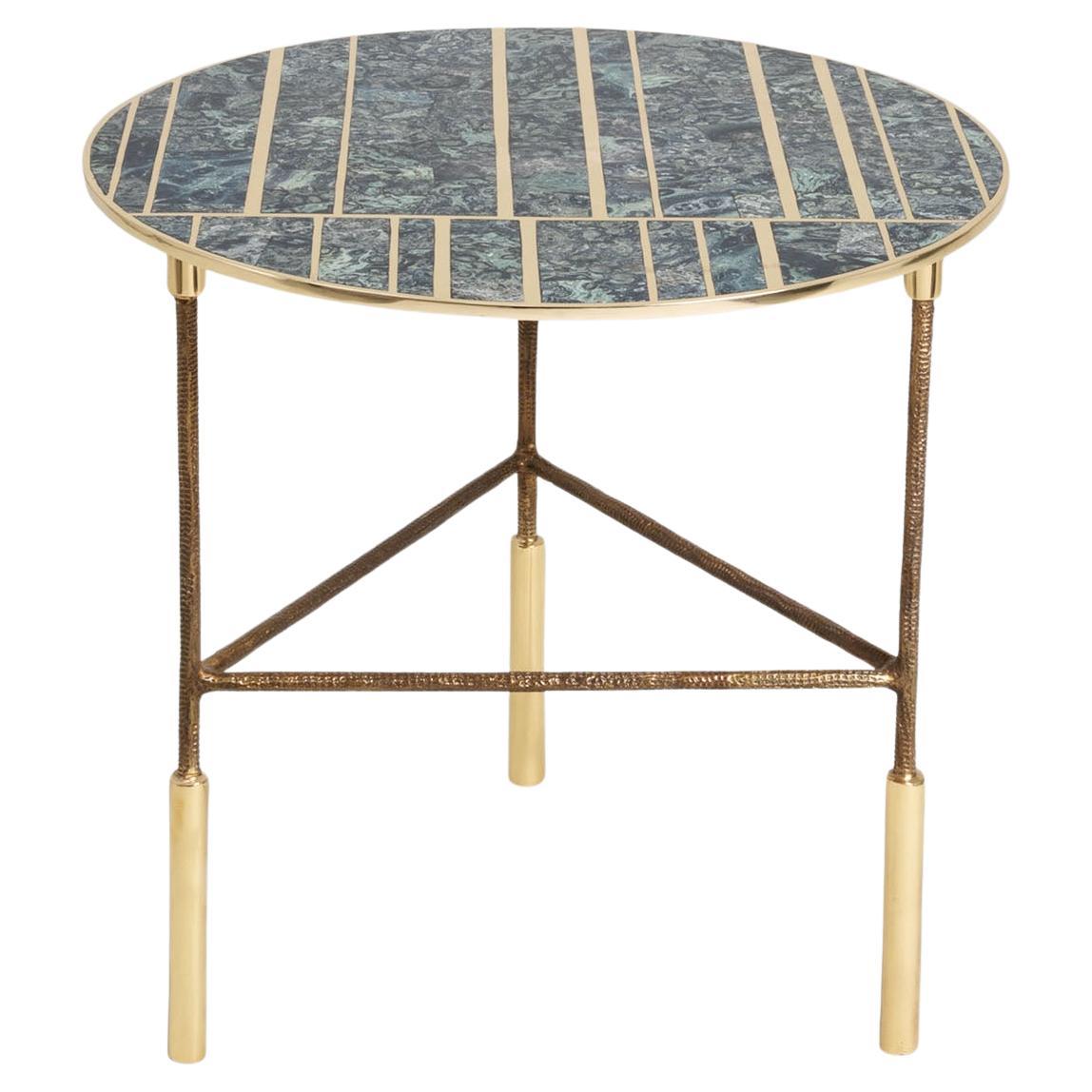 Table d'appoint Regal en laiton et pierre semi-précieuse, Viya de Vikram Goyal