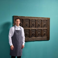 Regal Tudor Style Antique Carved Oak Panel