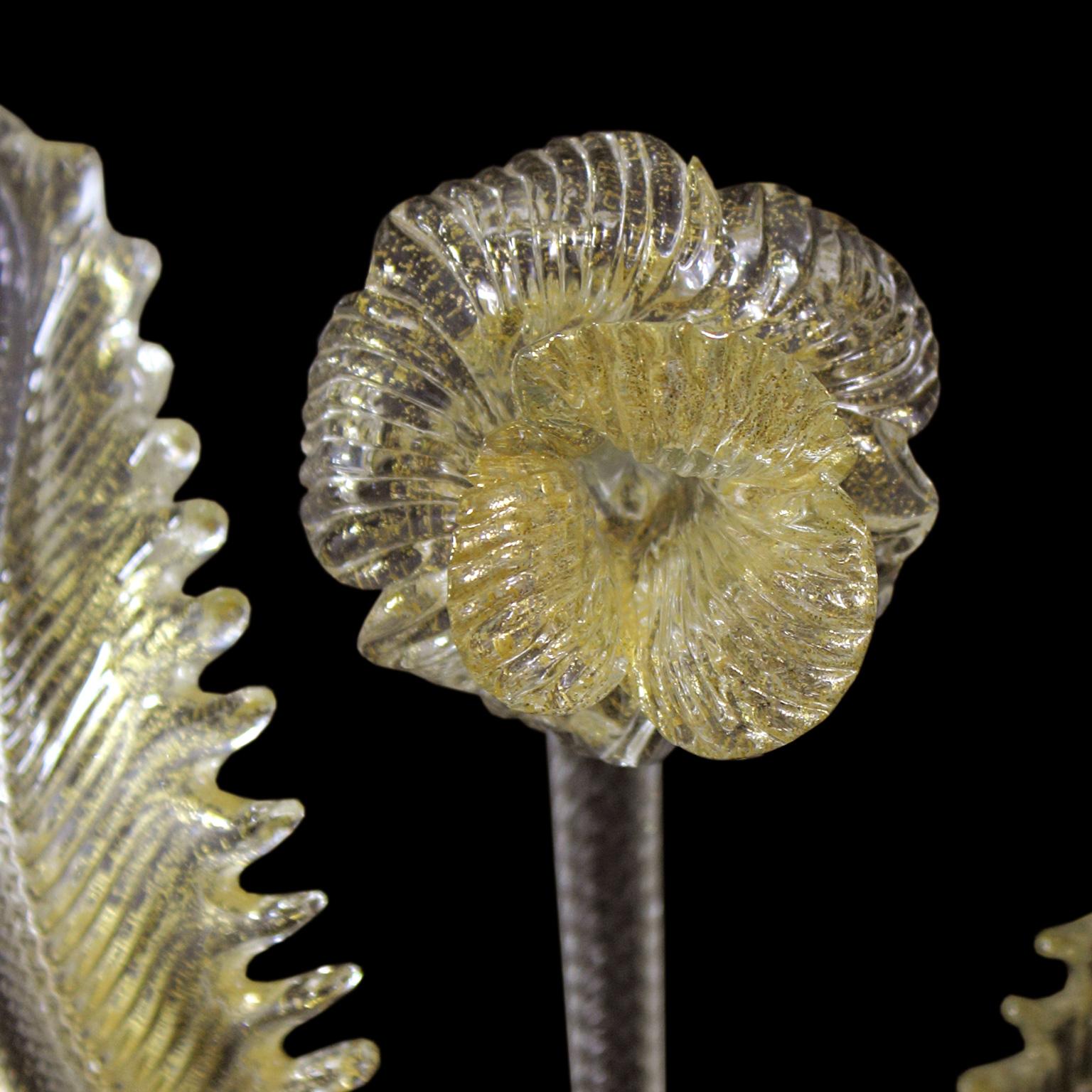 Rezzonico Wandregal aus Kristall und Gold-Muranoglas mit 3 Armen von Multiforme (Sonstiges) im Angebot