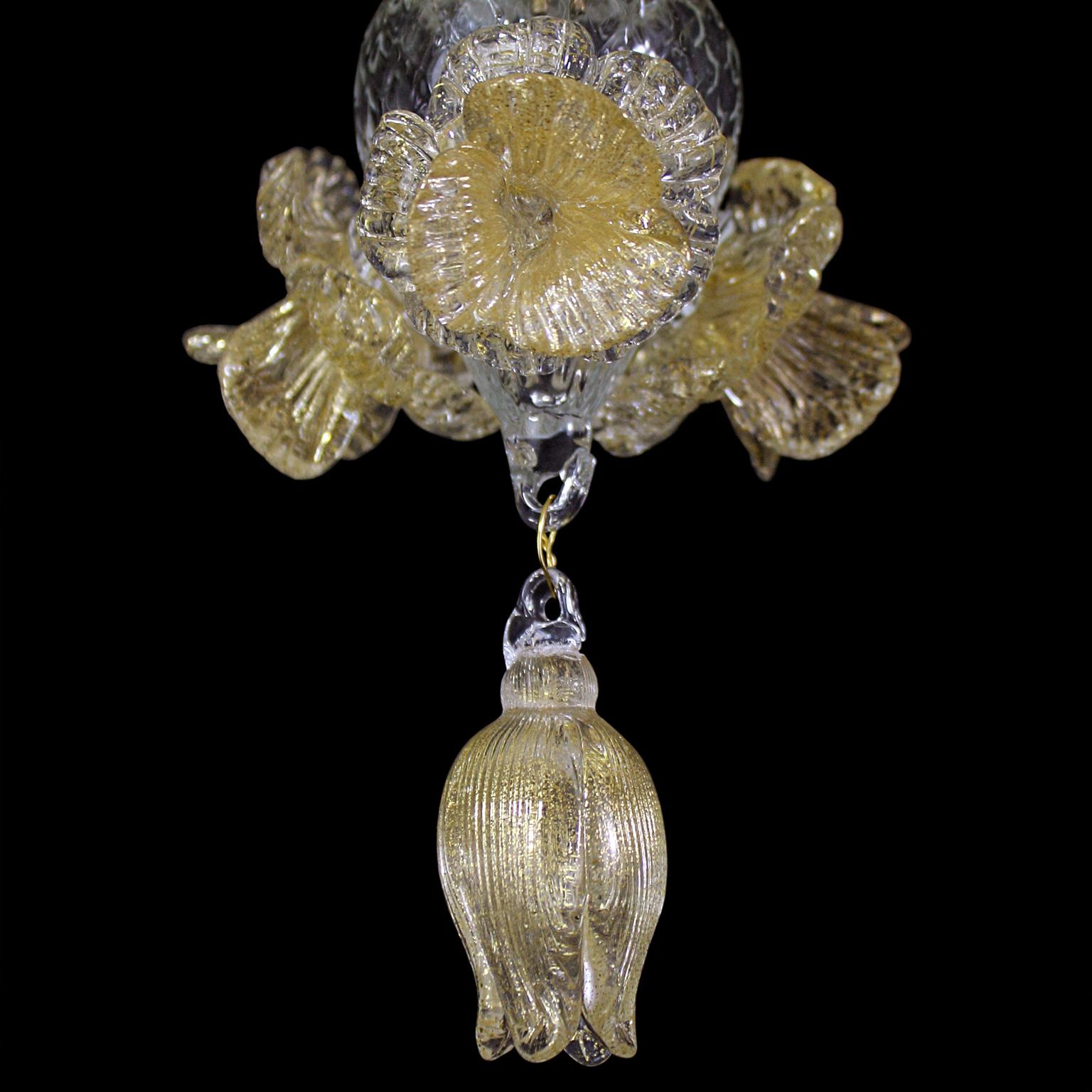 Rezzonico Wandregal aus Kristall und Gold-Muranoglas mit 3 Armen von Multiforme im Zustand „Neu“ im Angebot in Trebaseleghe, IT