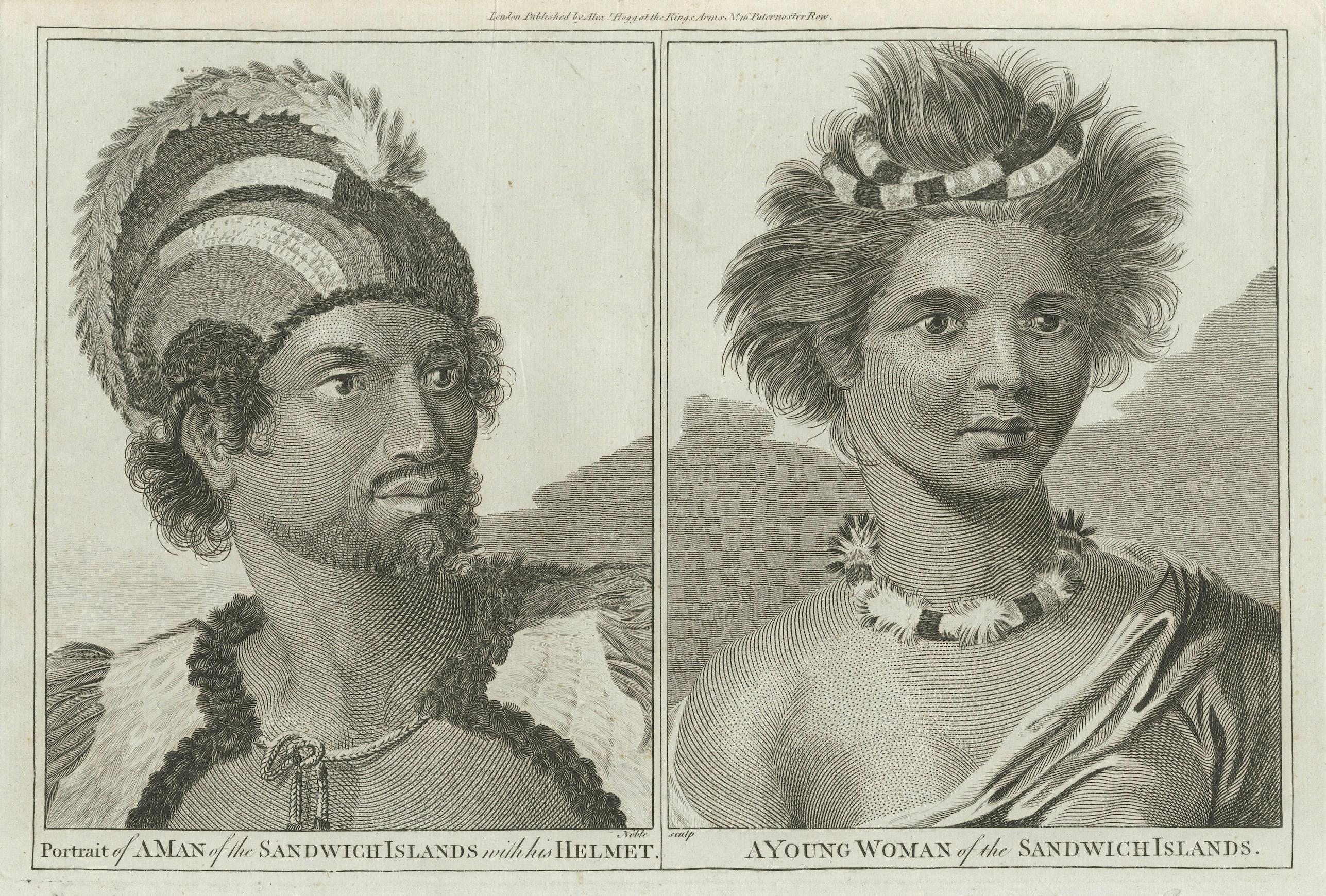 Paper Regalia of the Sandwich Islands: Portraits in Traditional Attire, 1790 For Sale