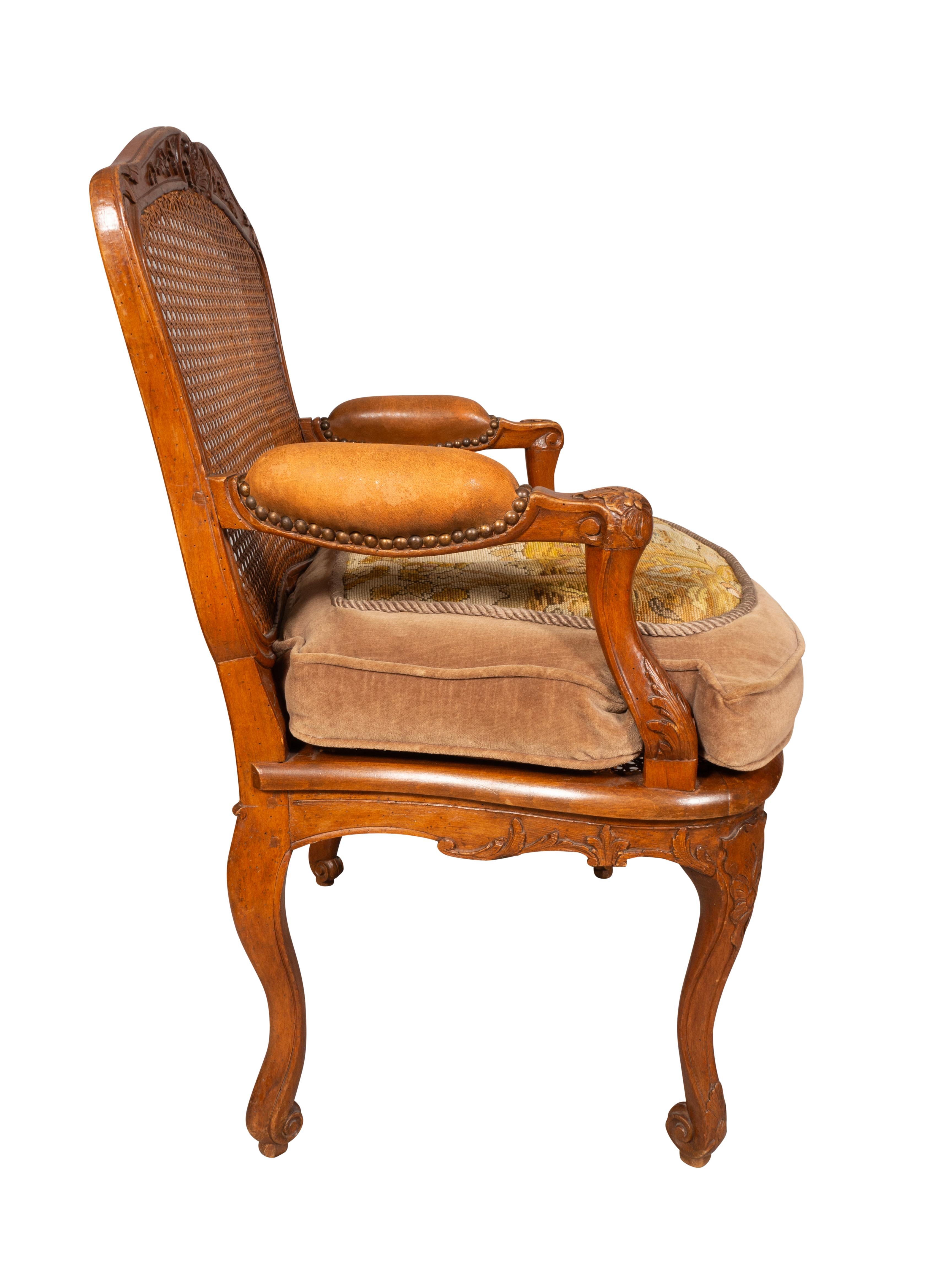 Baroque Regence Beechwood Armchair For Sale