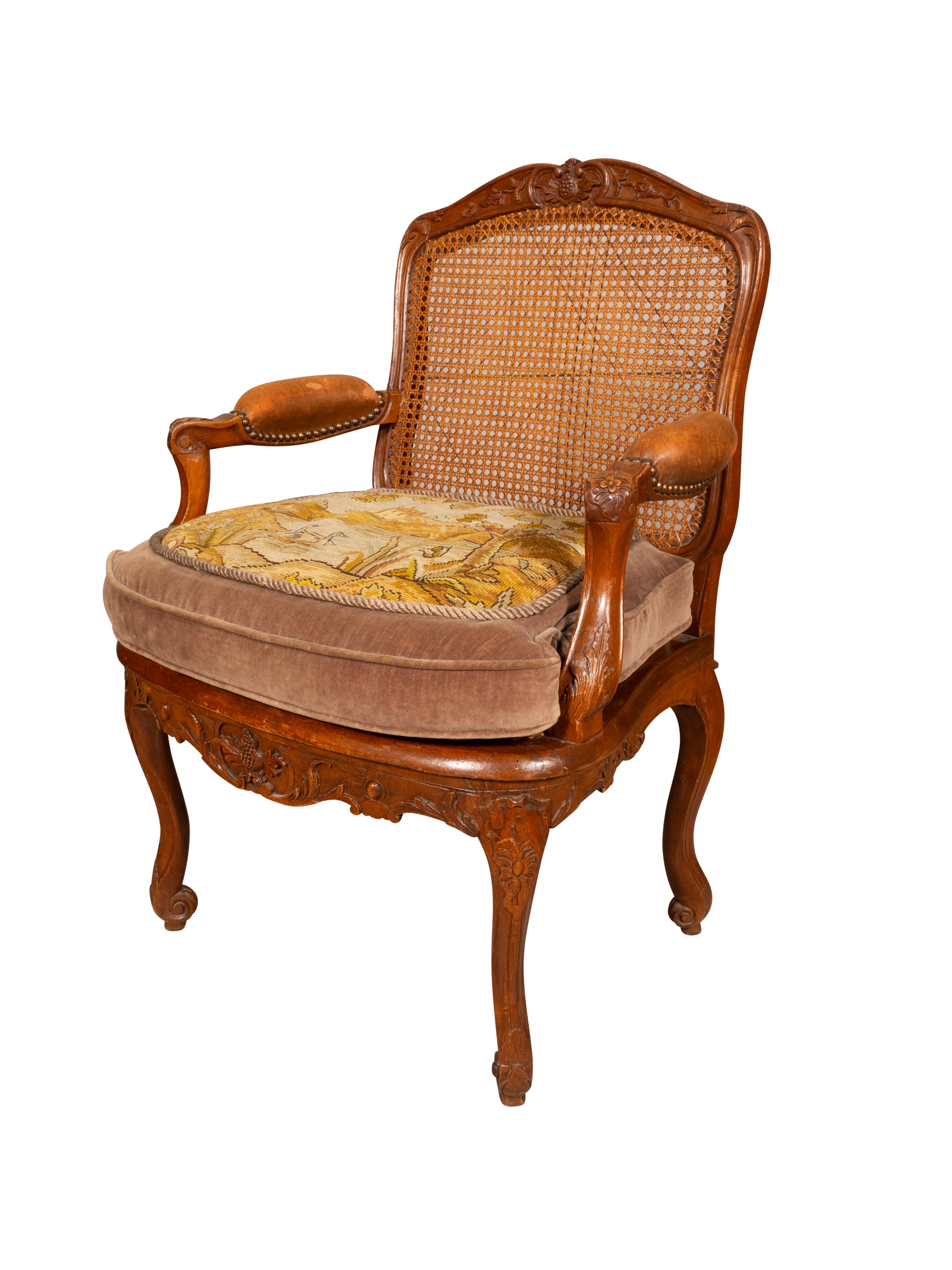 Mid-18th Century Regence Beechwood Armchair For Sale