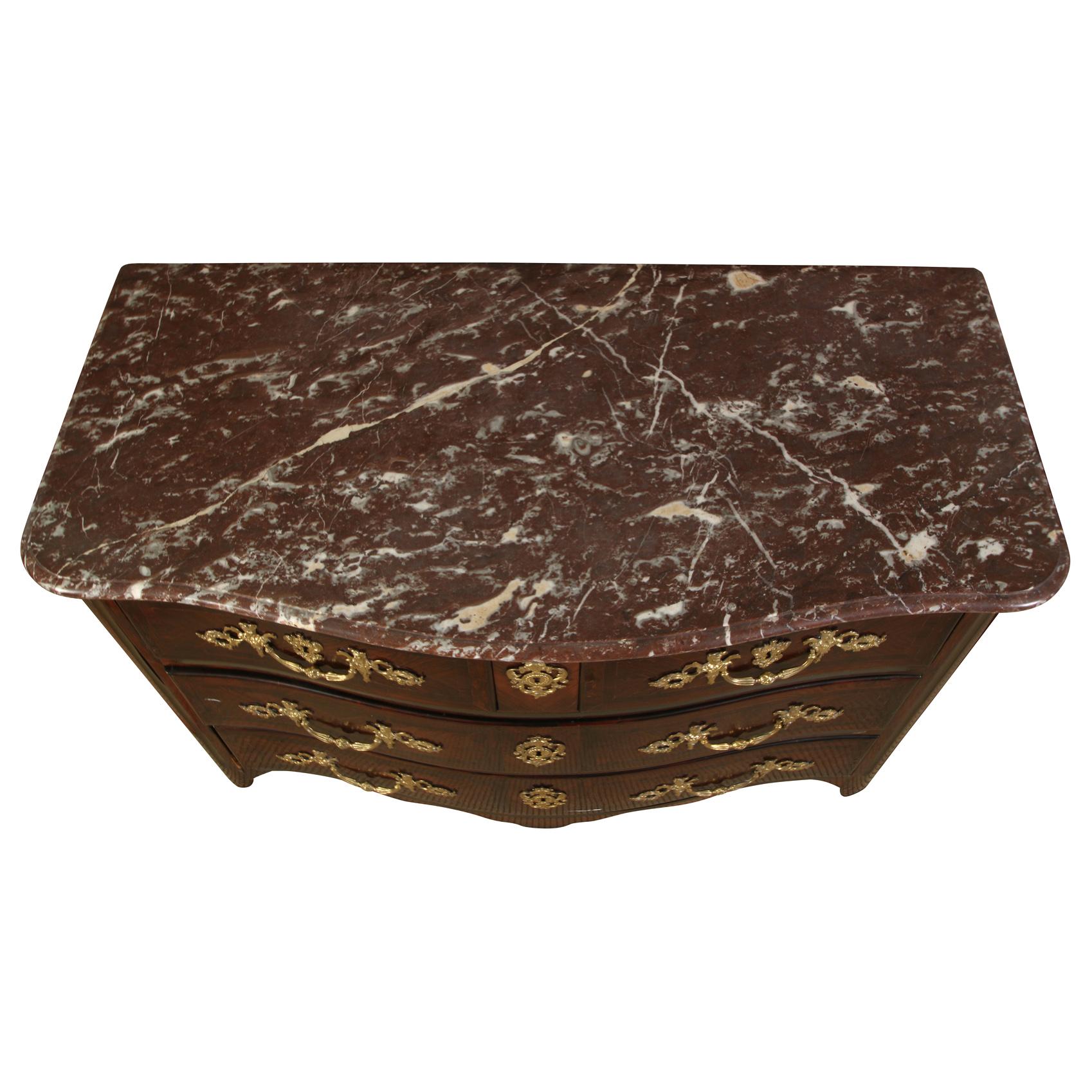 Regence Brass and Ormolu Mount Serpentine Front Commode In Good Condition For Sale In Locust Valley, NY