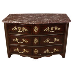 Regence Brass and Ormolu Mount Serpentine Front Commode