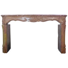 Regence Burgundy Stone Mantel, 18th Century
