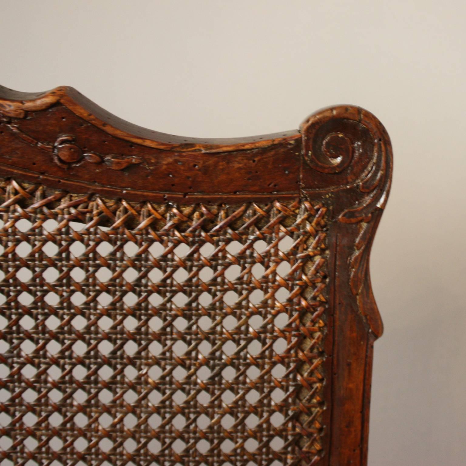 Regence Carved and Caned Armchair or Fauteuil, circa 1720 In Excellent Condition In Berlin, DE