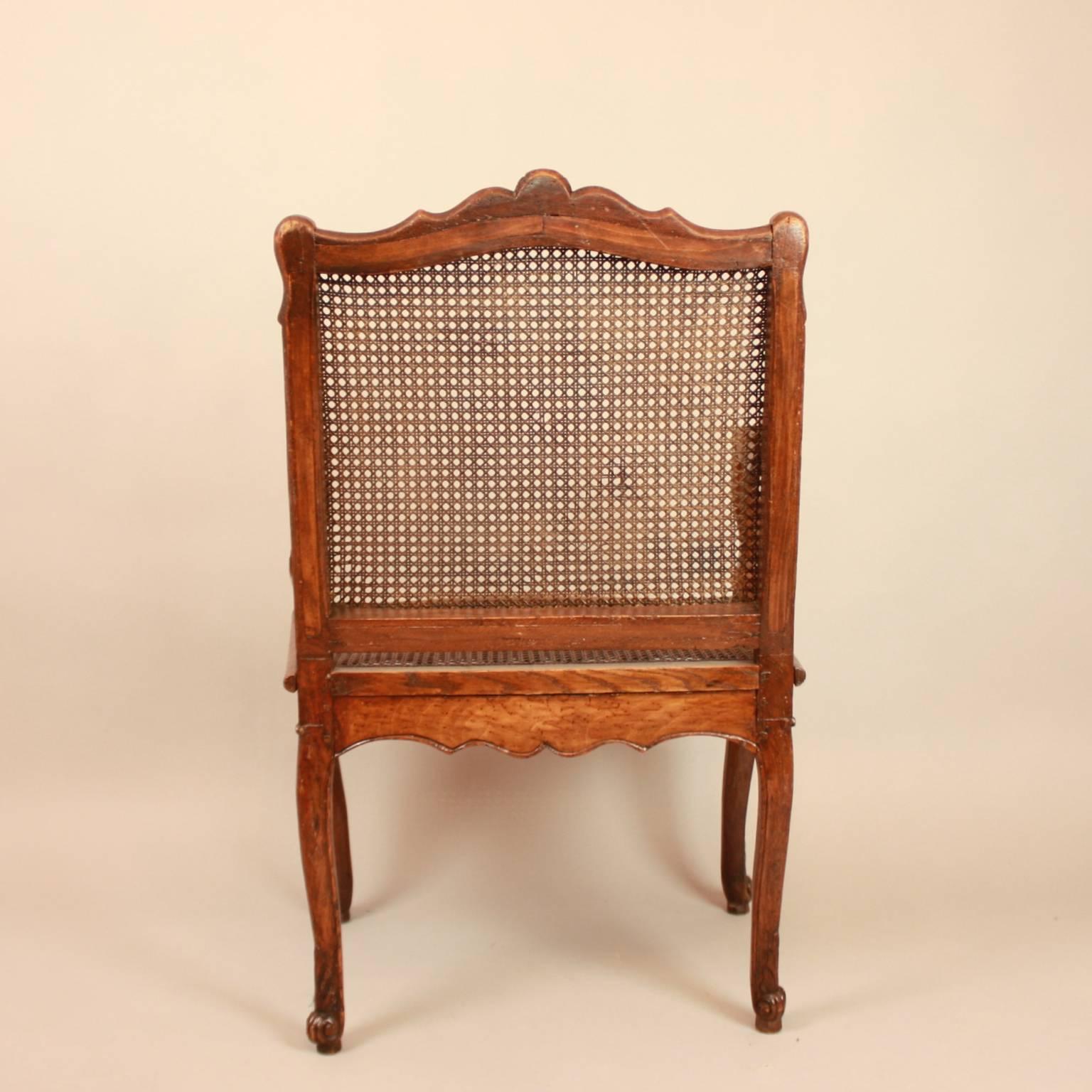 Regence Carved and Caned Armchair or Fauteuil, circa 1720 2