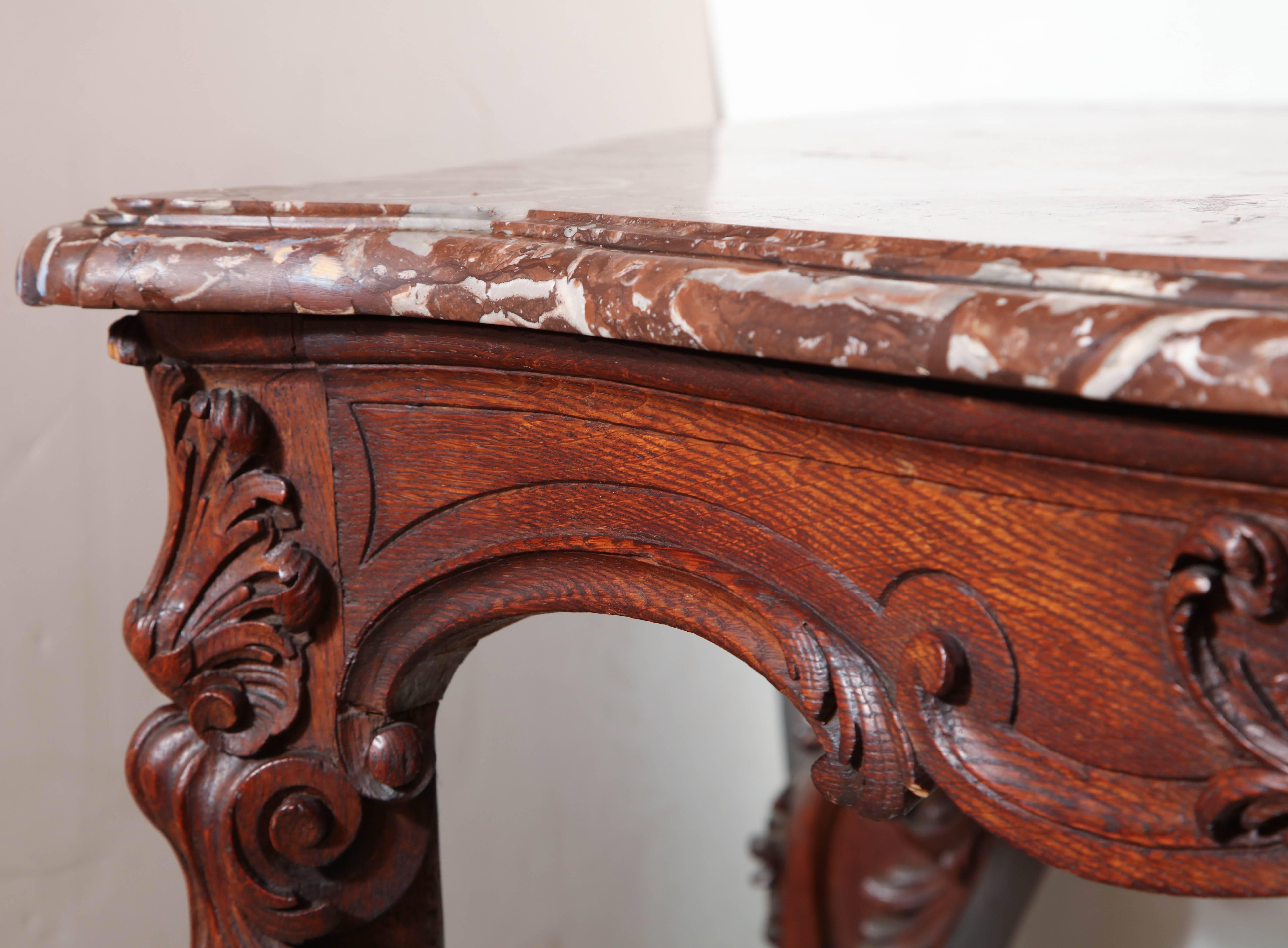 Regence Carved Marble-Top Console 4
