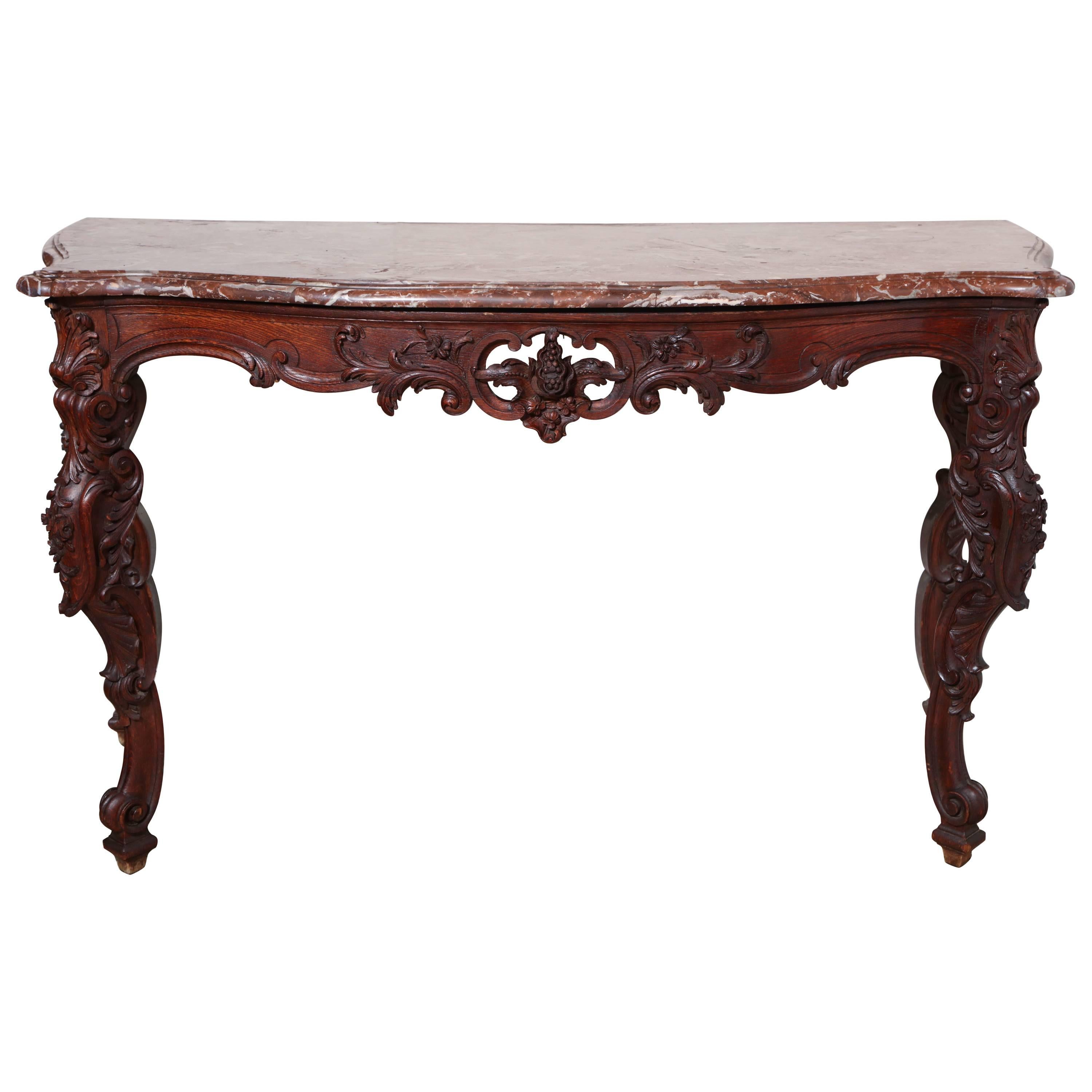 Regence Carved Marble-Top Console