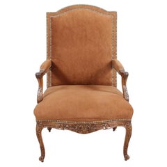 Regence Fauteuil With Cabriole Legs and Nail Head Trim