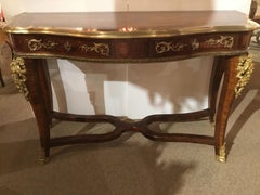 Regence Gilt Bronze Mounted Parquetry Inlaid Hardwood Console Table 18th Century